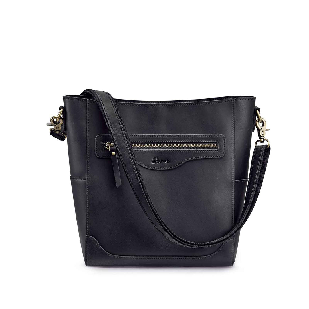 S-Zone Women Genuine Leather Bucket Bag