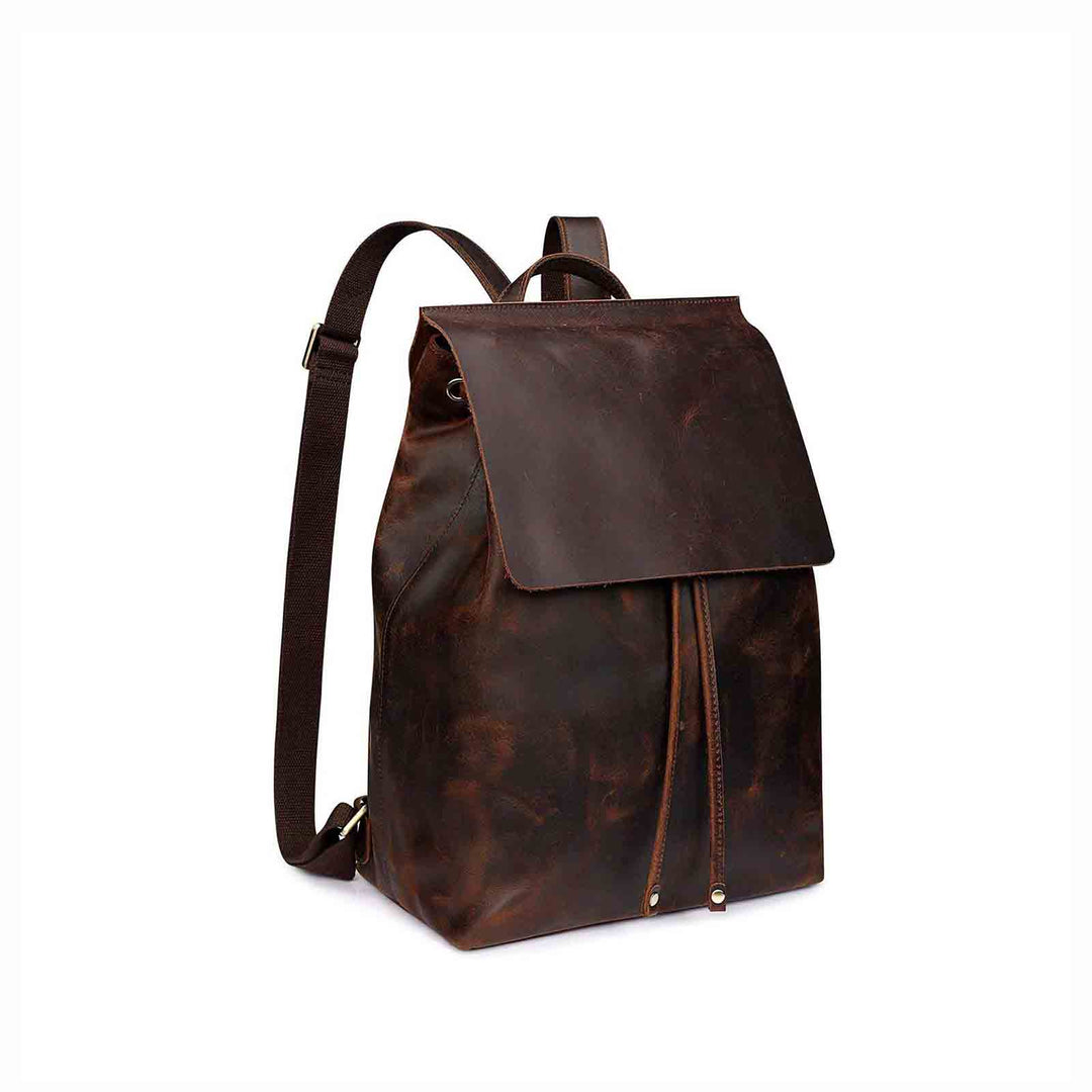 crrazy leather backpack Crazy horse leather backpack, Dark brown