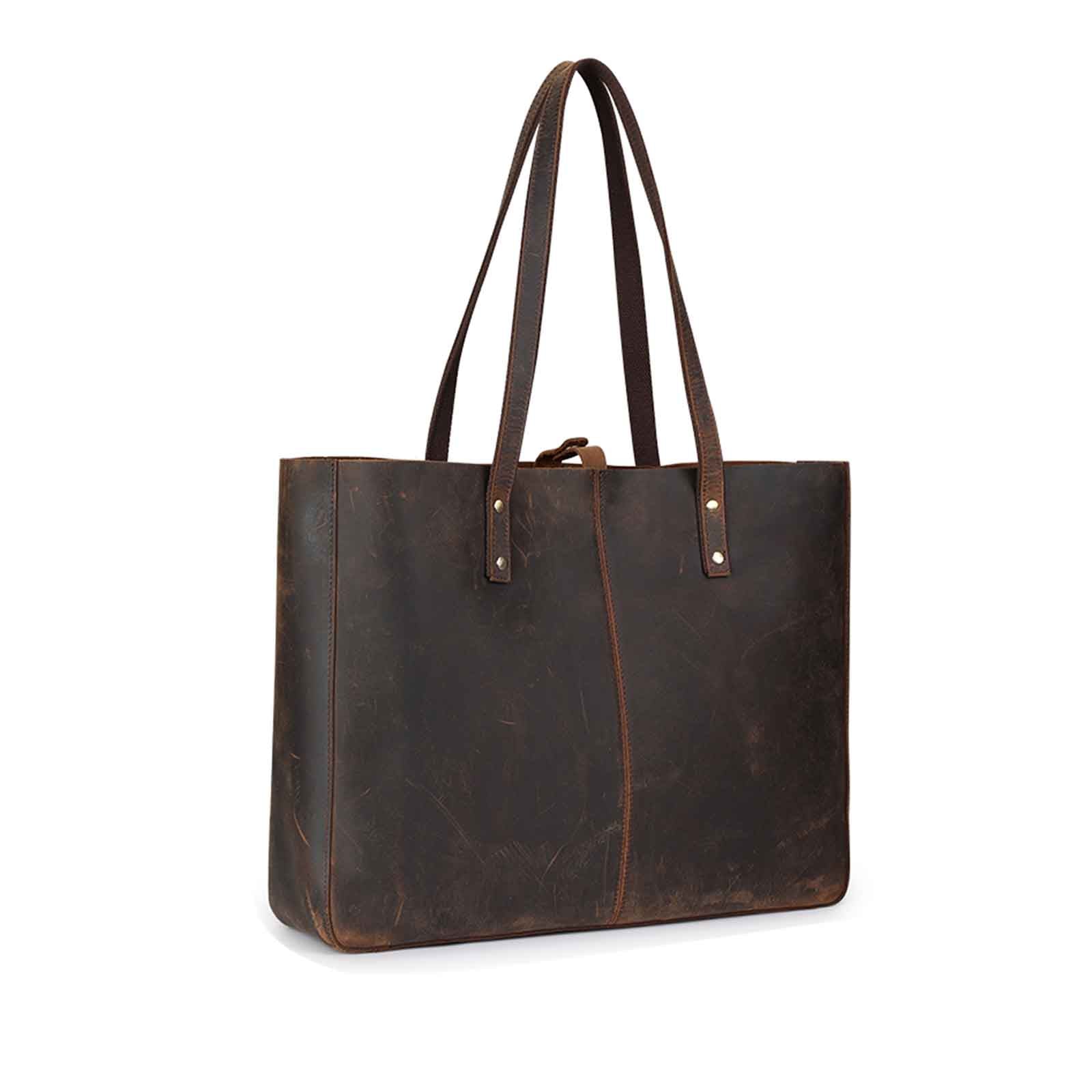 Crazy horse leather handbag