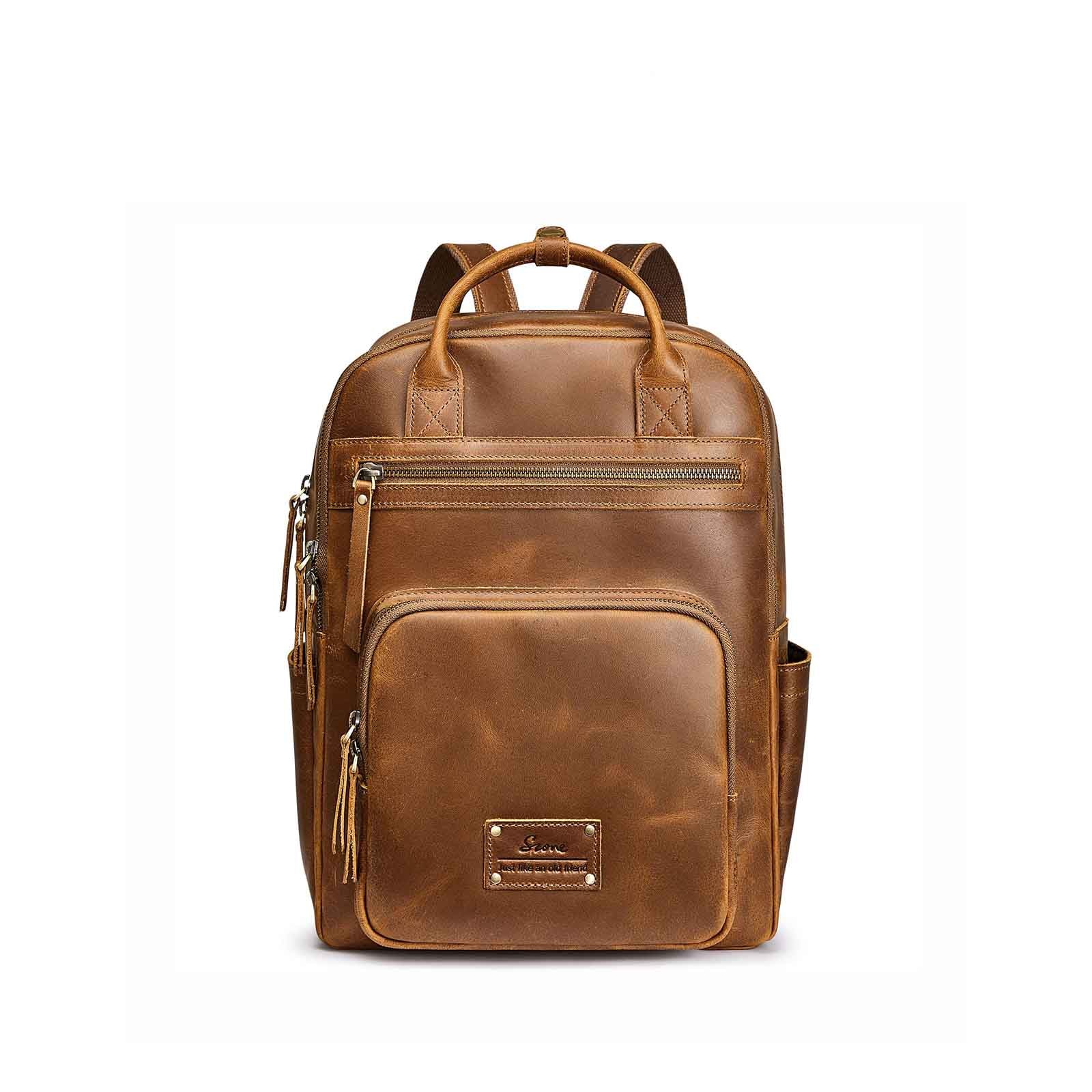 Genuine Leather Travel School Backpack