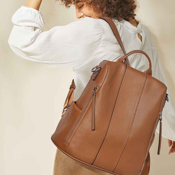 Anti-theft Soft Genuine Leather Backpack