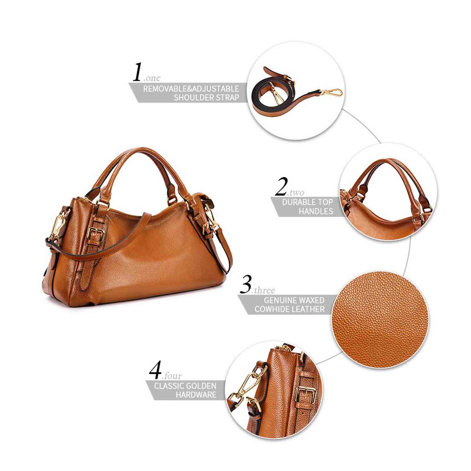 Designer Genuine Leather Medium Handbag
