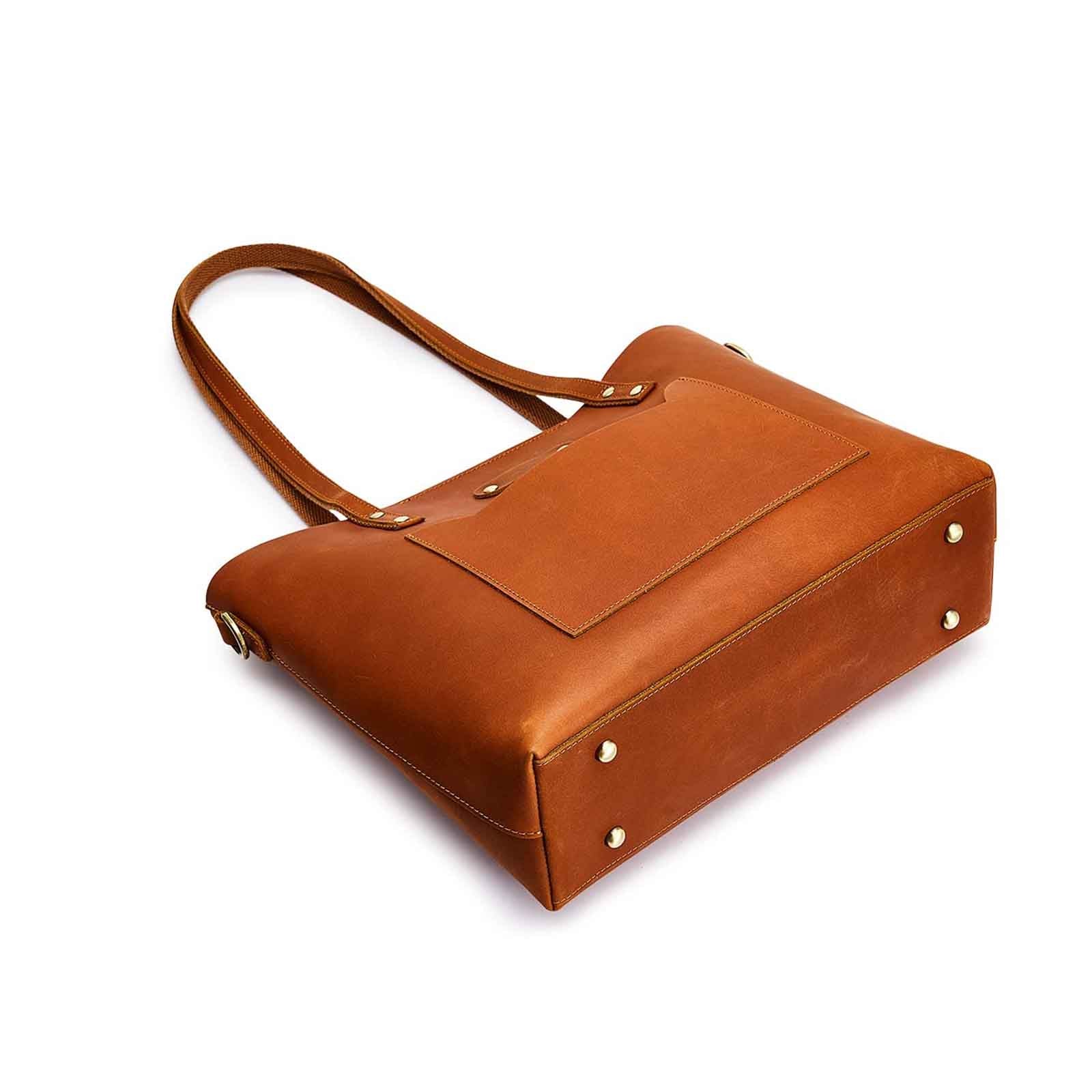 Genuine Leather Top Handle Work Tote Bags