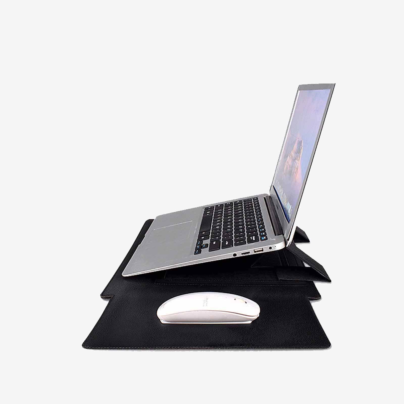 Leather Laptop Sleeve Case with Stand