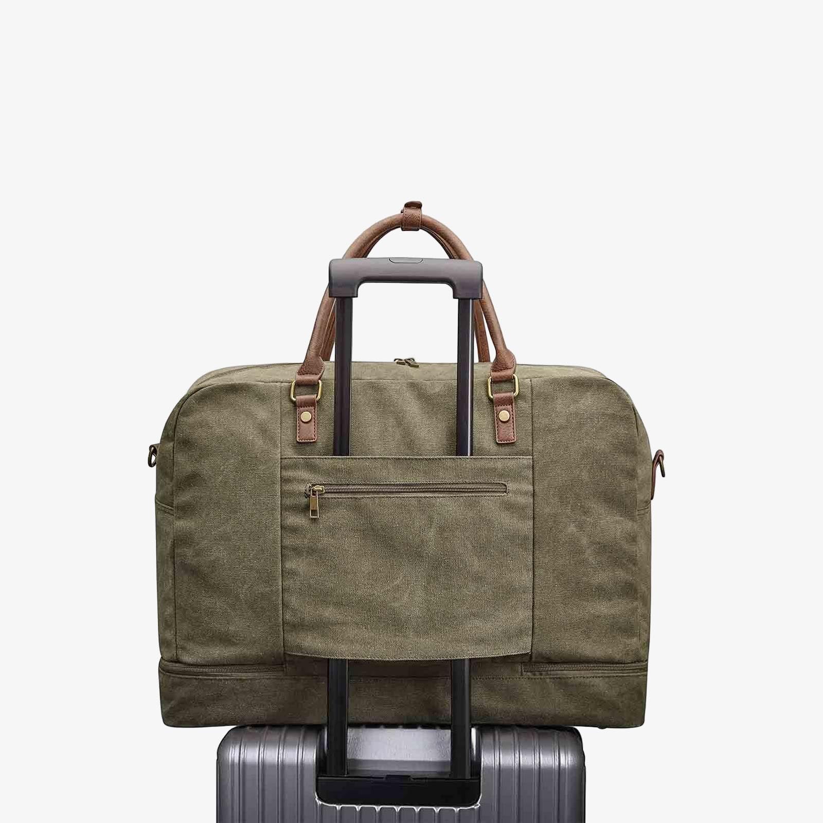 50L Canvas Duffel Bag With Shoe & Laptop Compartment