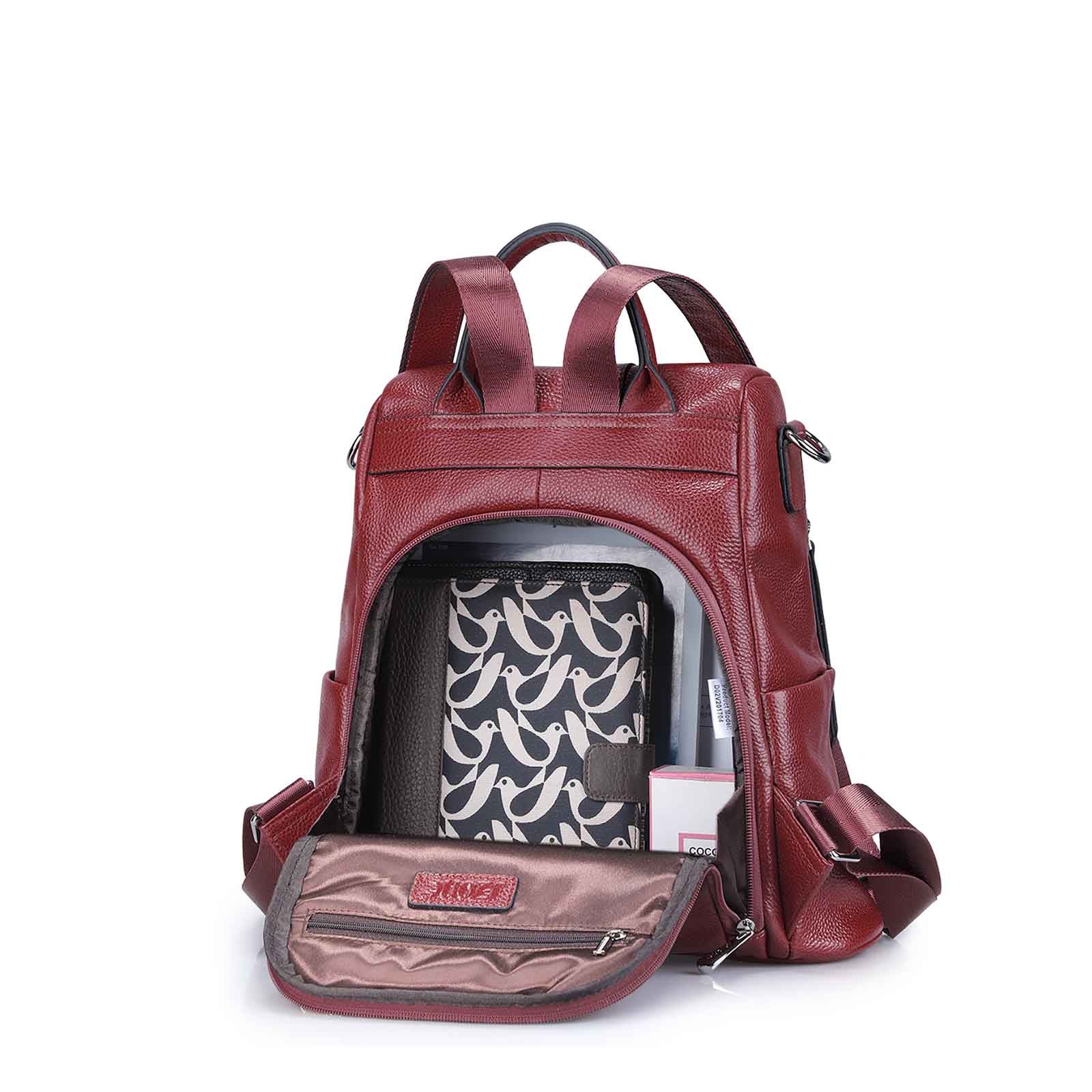 Small Backpack Anti Theft Leather, Sparkle Leather Backpack