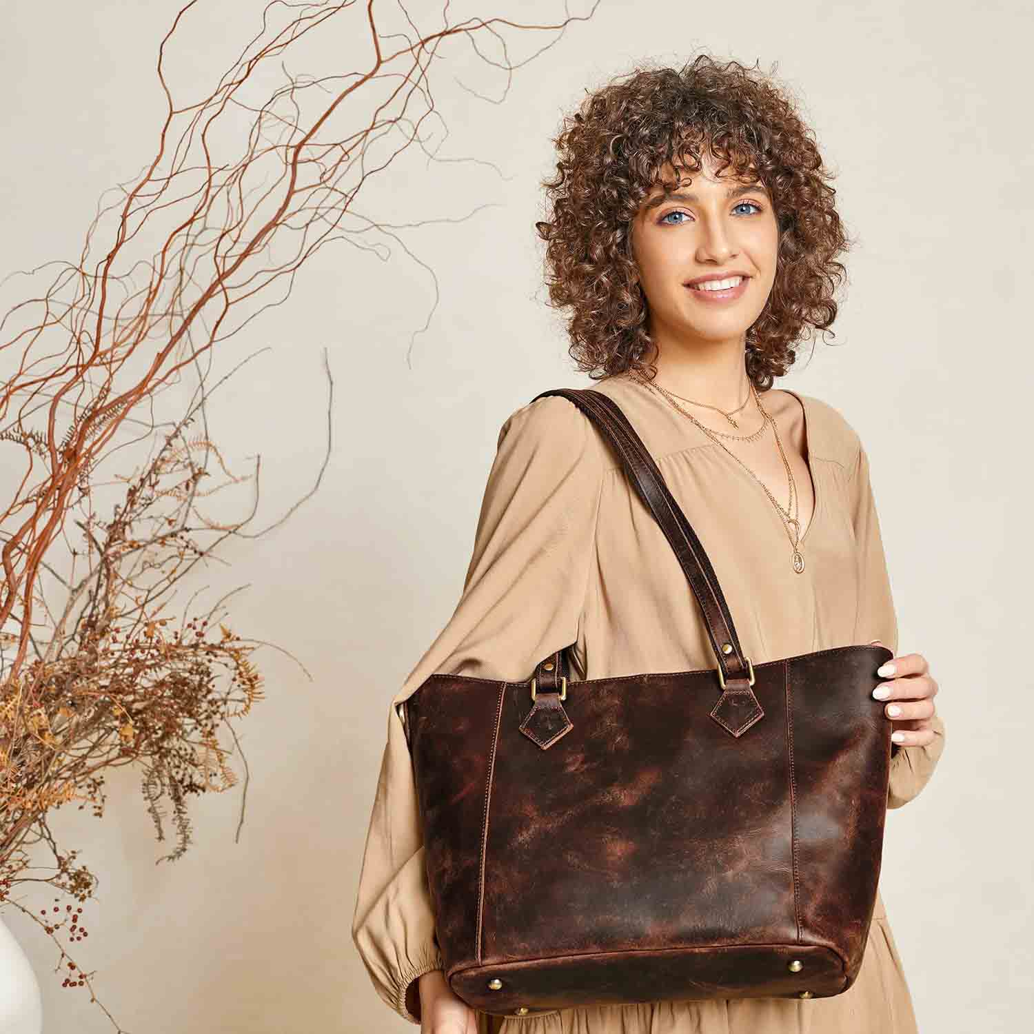 Vintage Women Leather Tote Bag
