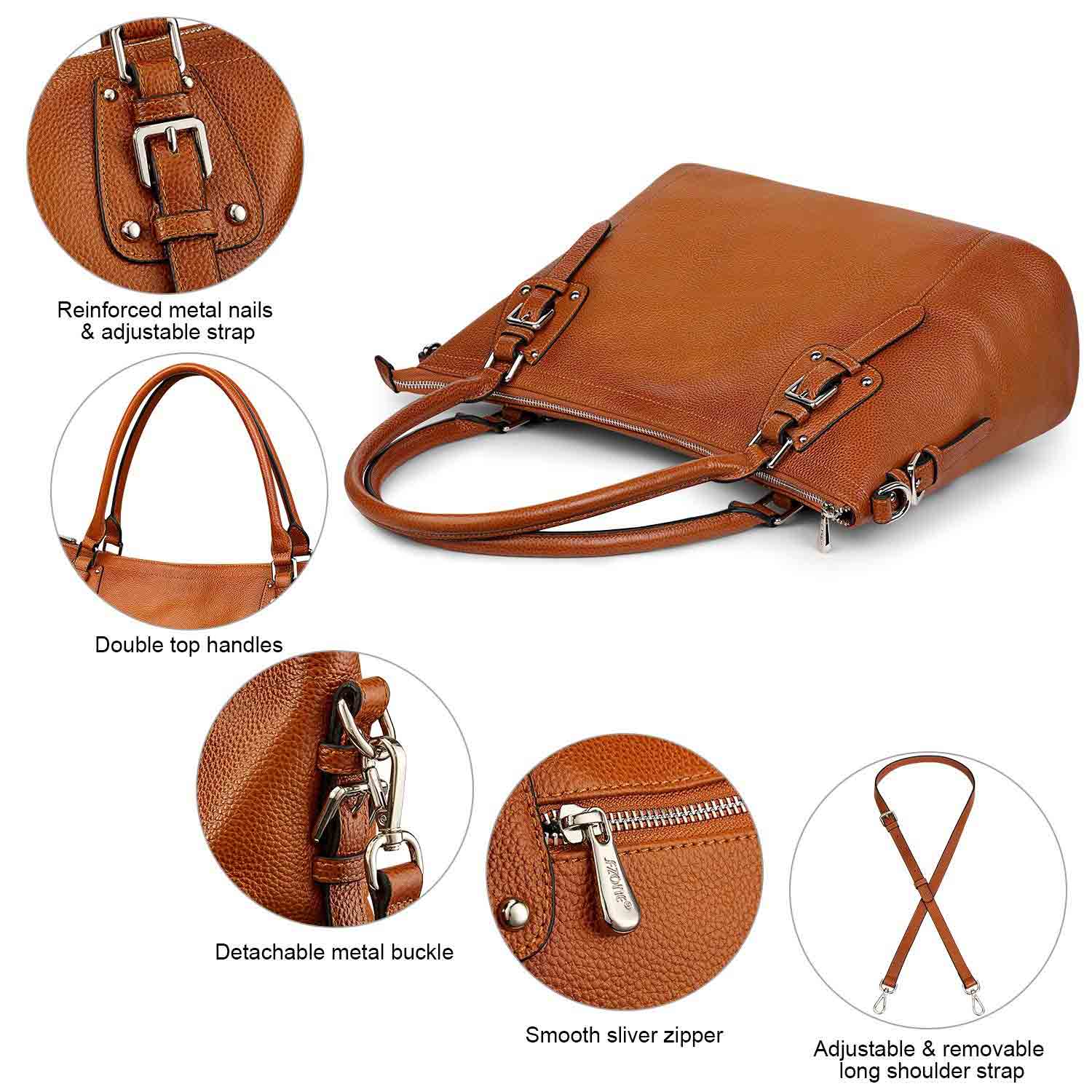 Cowhide Leather Crossbody Tote