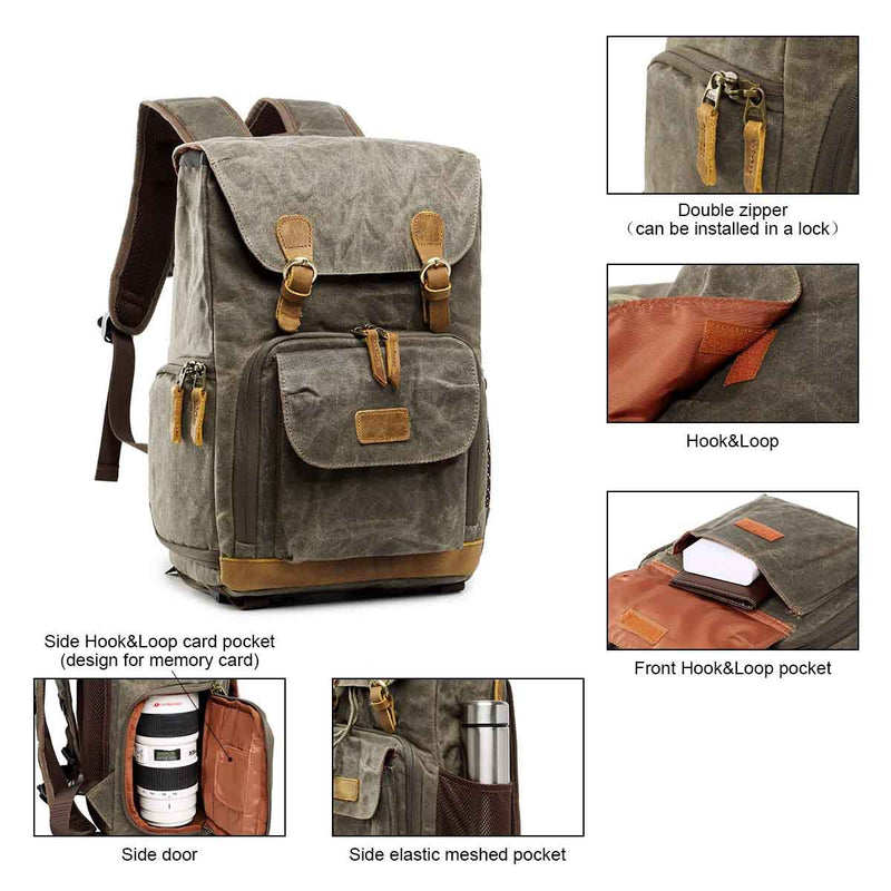 s-zone waterproof canvas camera backpack – S-ZONE