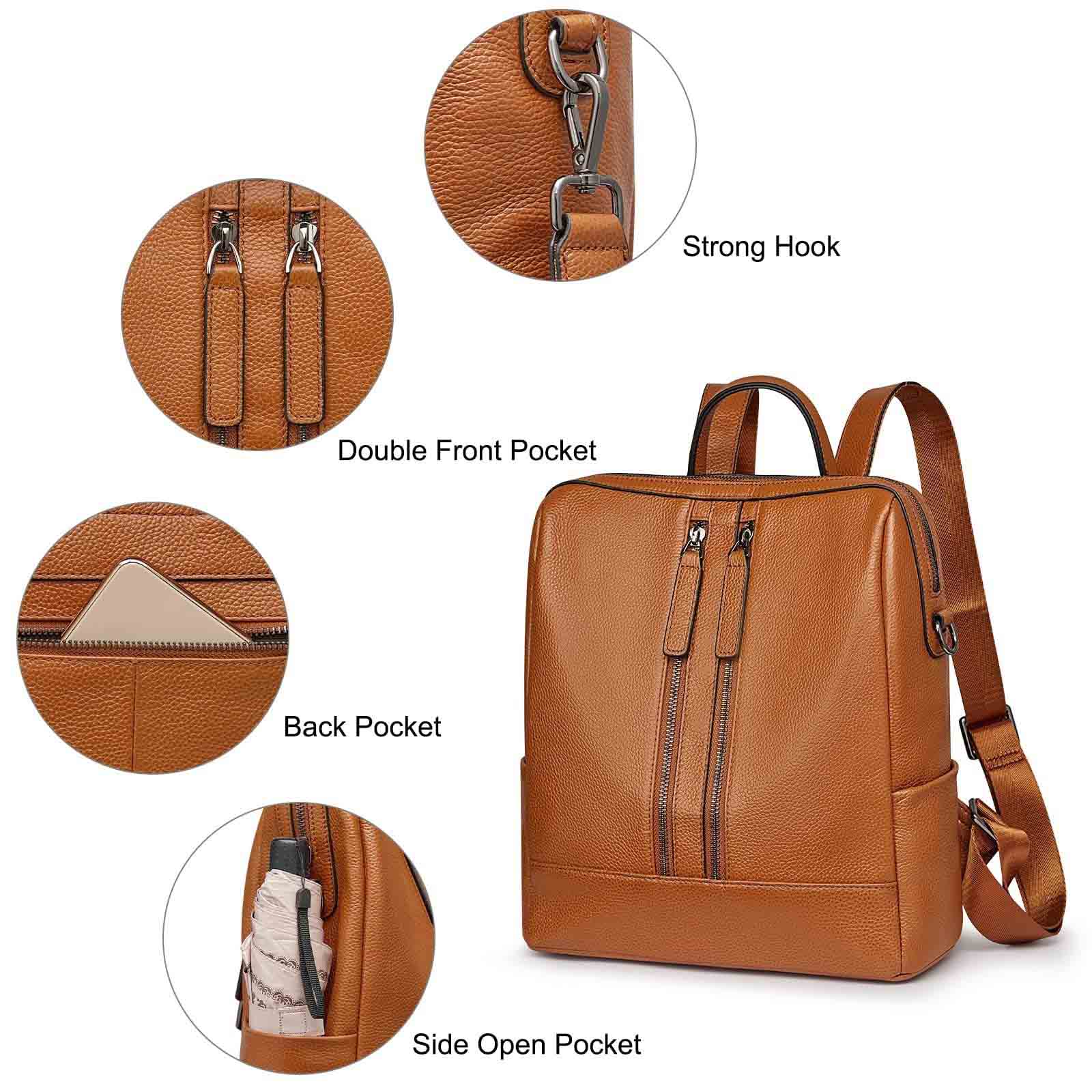 Medium Genuine Leather Backpack