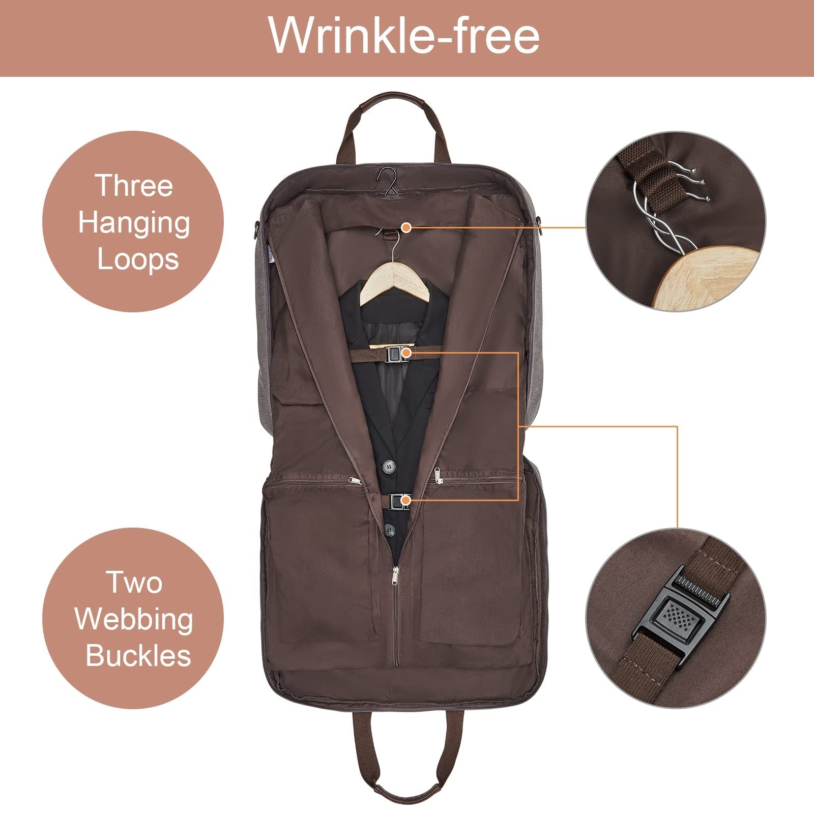 Garment Duffle Bags for Travel, S-ZONE Carry On Hanging Garment Bag 2-1  Convertible Duffel Suit Bag for Men Women