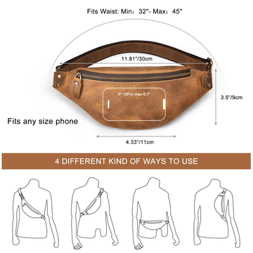 Designer Fanny Pack Genuine Leather by Leatherboss 