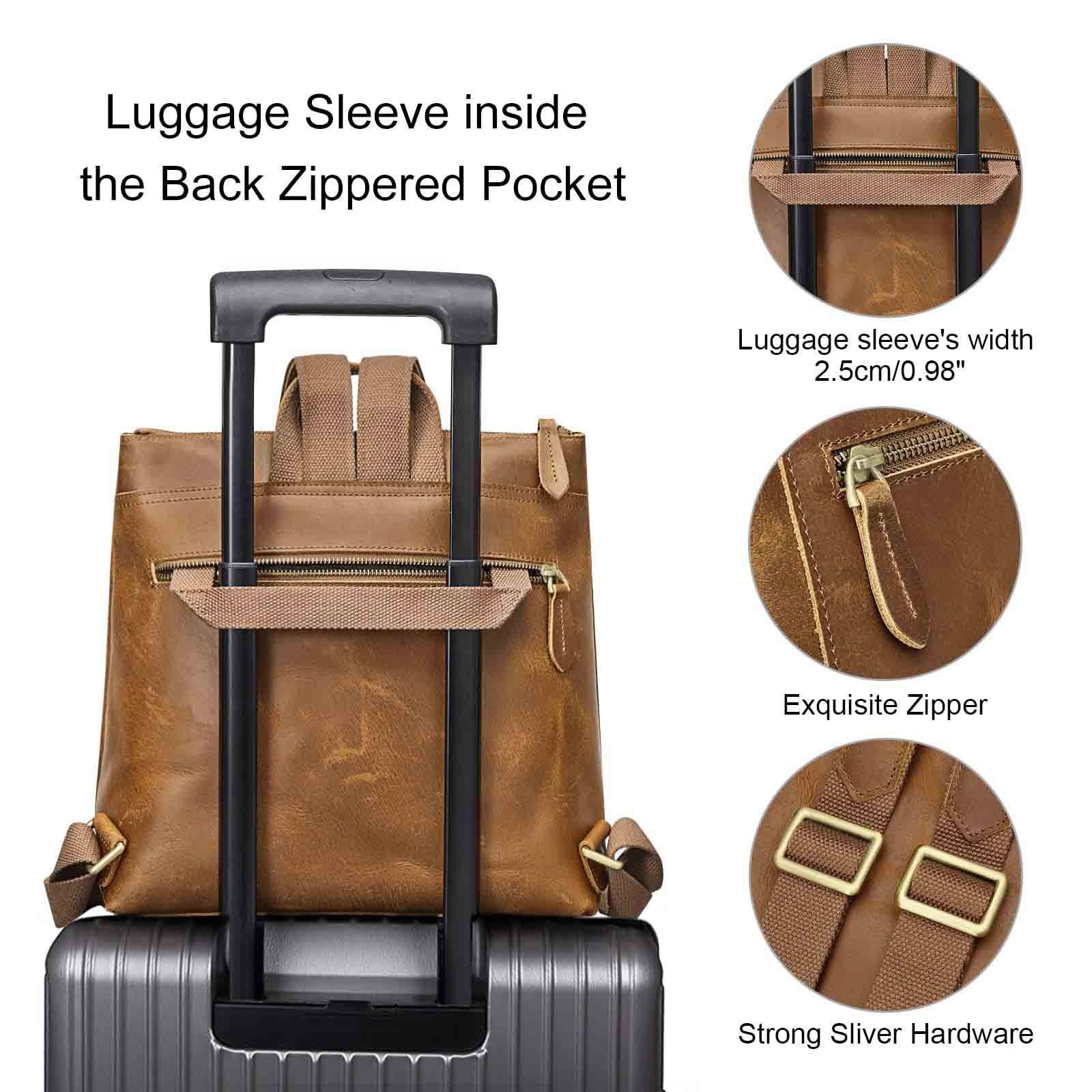 Vintage Leather Women Backpack