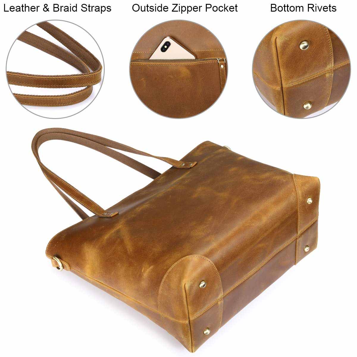Vintage Leather Tote Bag