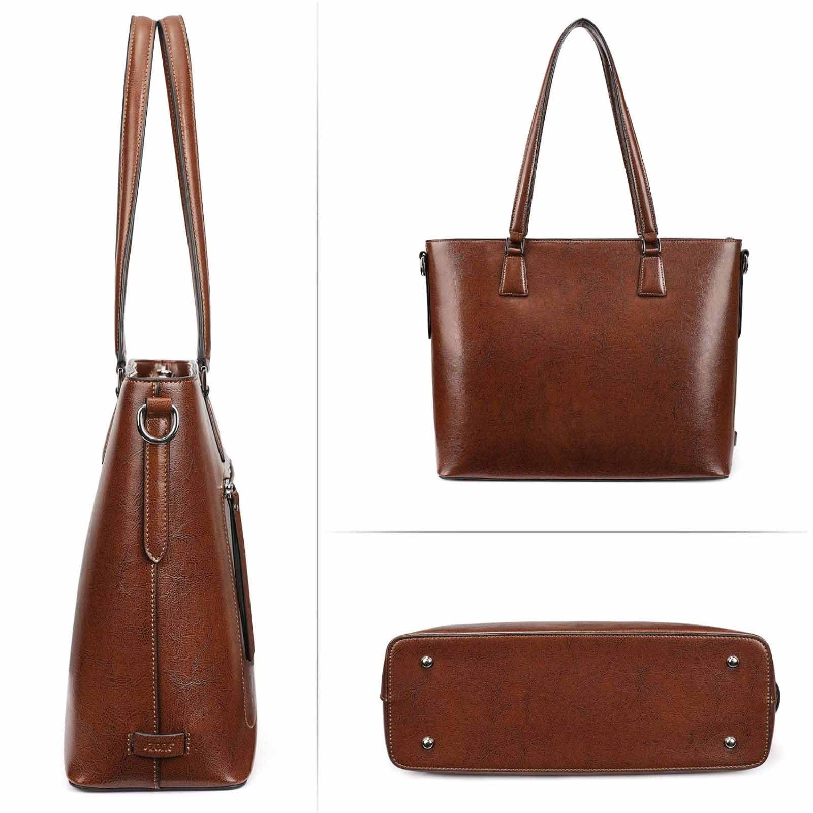 Genuine Leather Work Tote